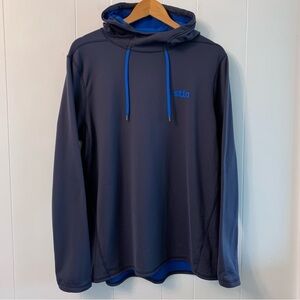STIO Fremont Stretch Fleece Hoodie Blue Navy Hooded Lined Soft 200040 Large